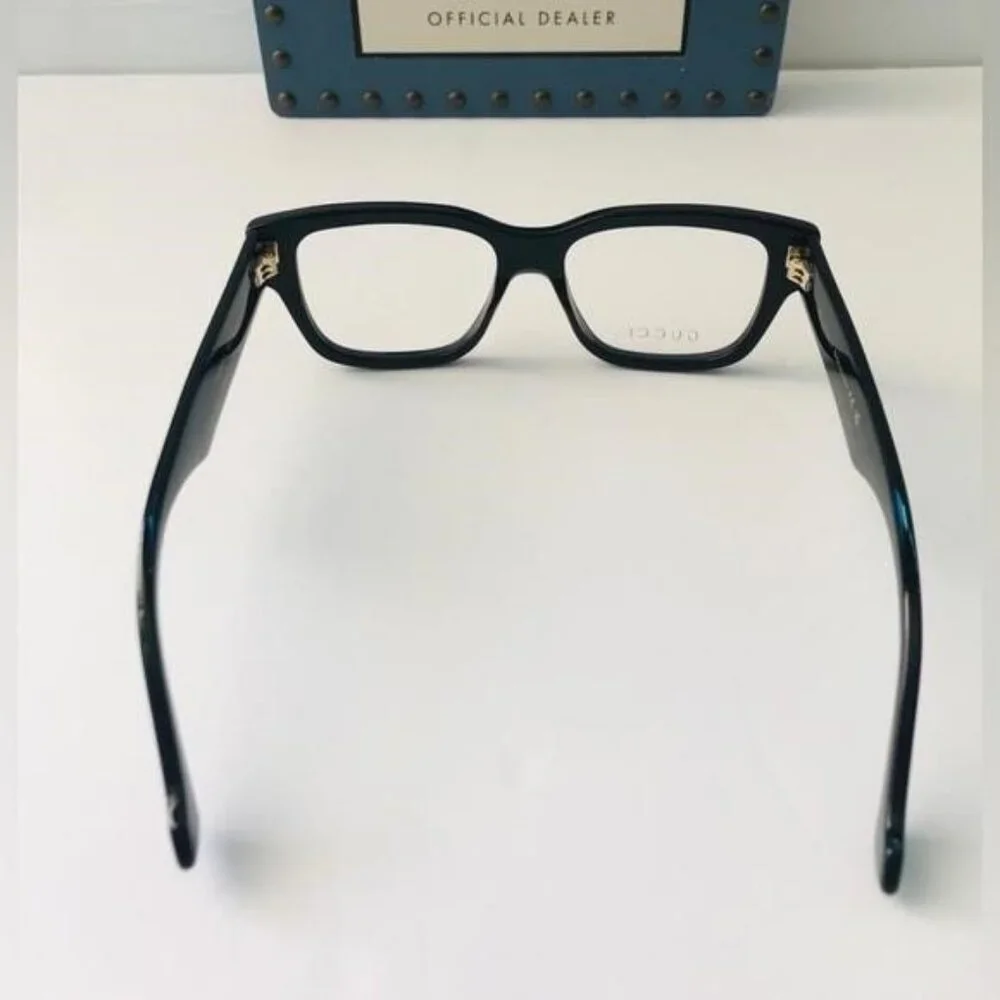 New - GUCCI GG1428O 001 square Gucci optical comes in a shiny black frame